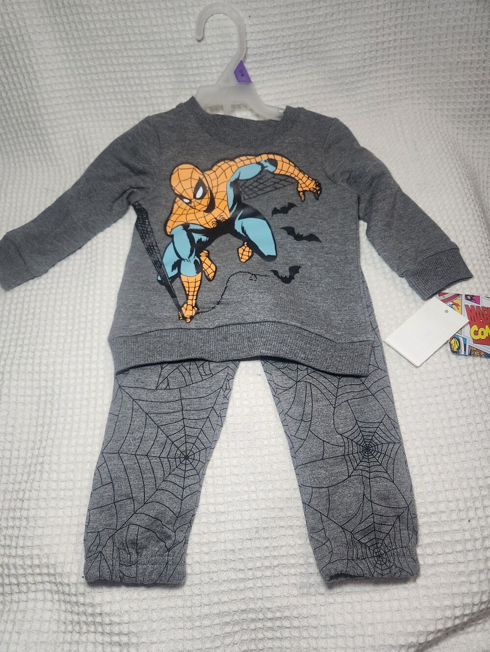 Marvel Gray Spider-Man Toddler Sweatshirt And Pants Set 12 Months New With Tags